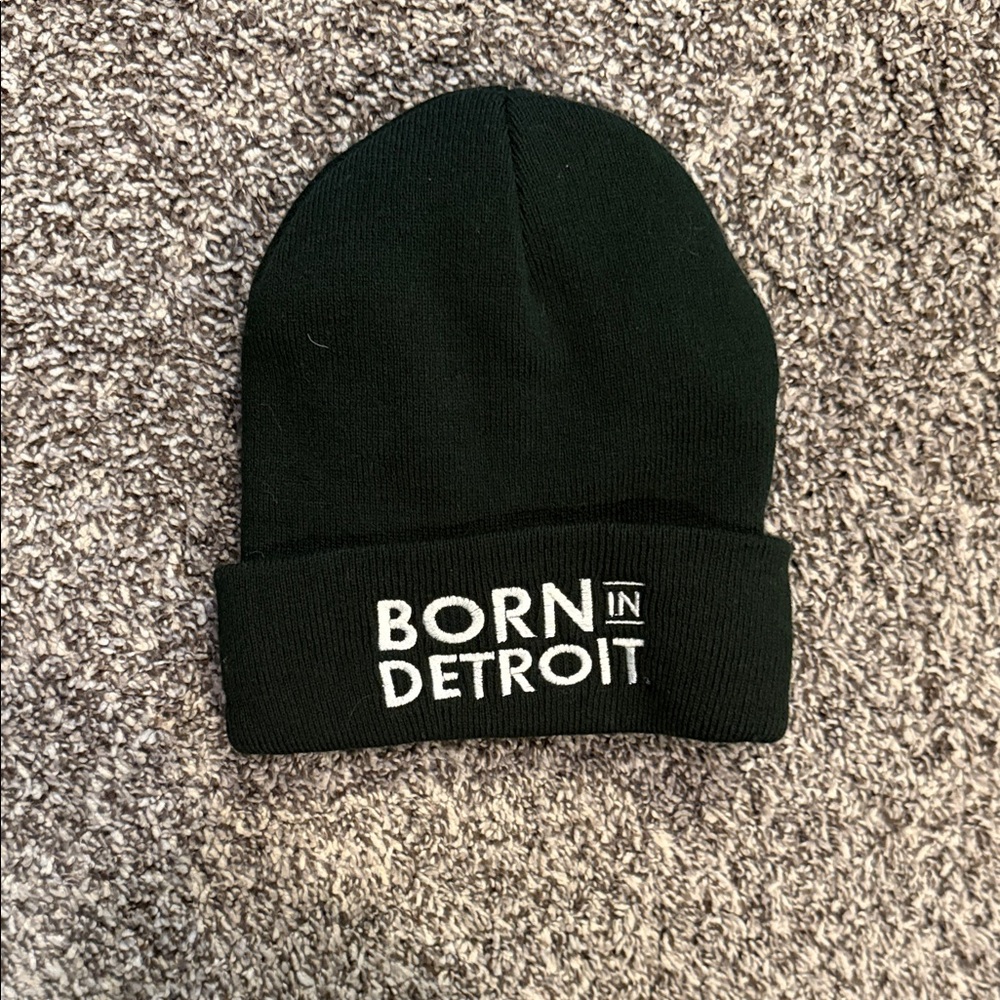 Born in Detroit Black Beanie